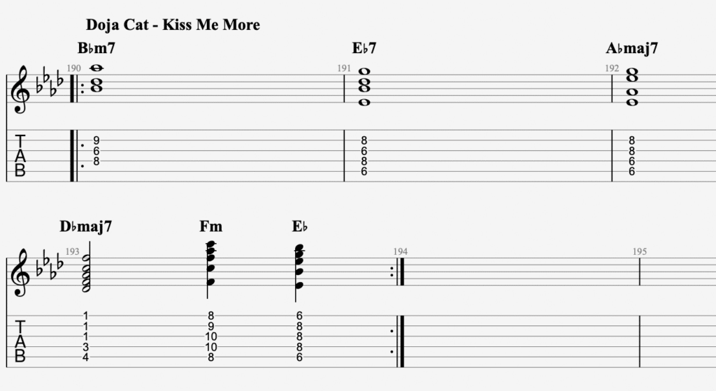 kiss me more guitar tab