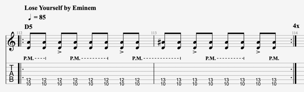 lose yourself eminem guitar tab 8 mile