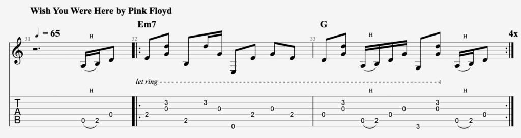 easy pink floyd guitar song to learn