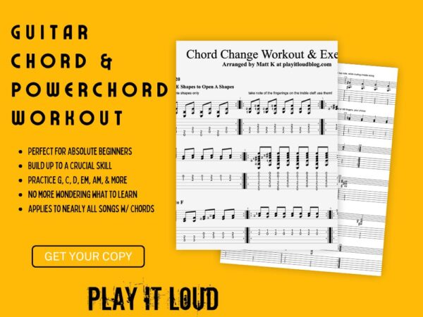 Chord Change Workout Printable Products - Master Chord Changes Once And For All