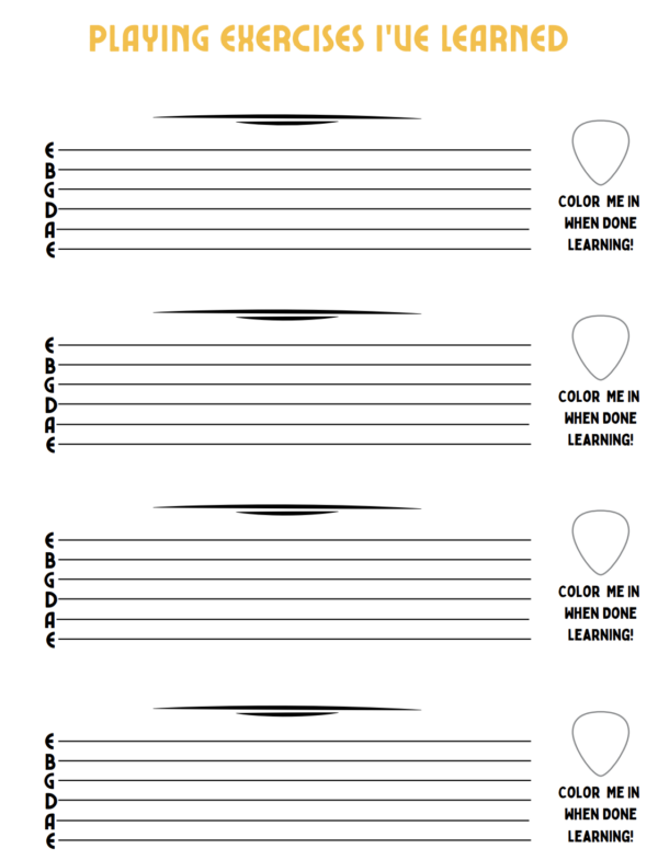 Guitar Practice Log Printable Documents - For Beginners & Intermediate Level Players - Image 5