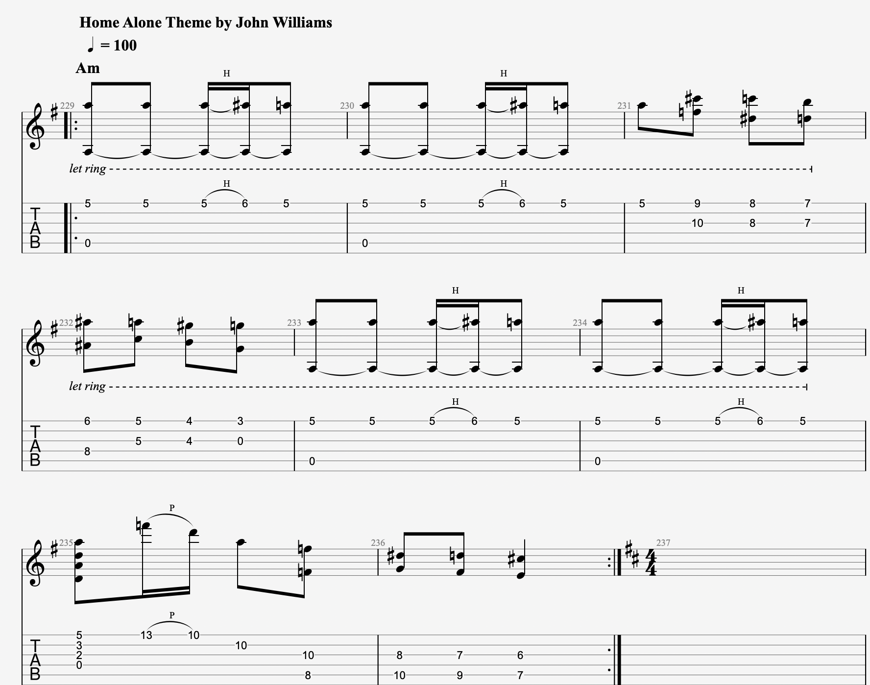 home alone guitar tab