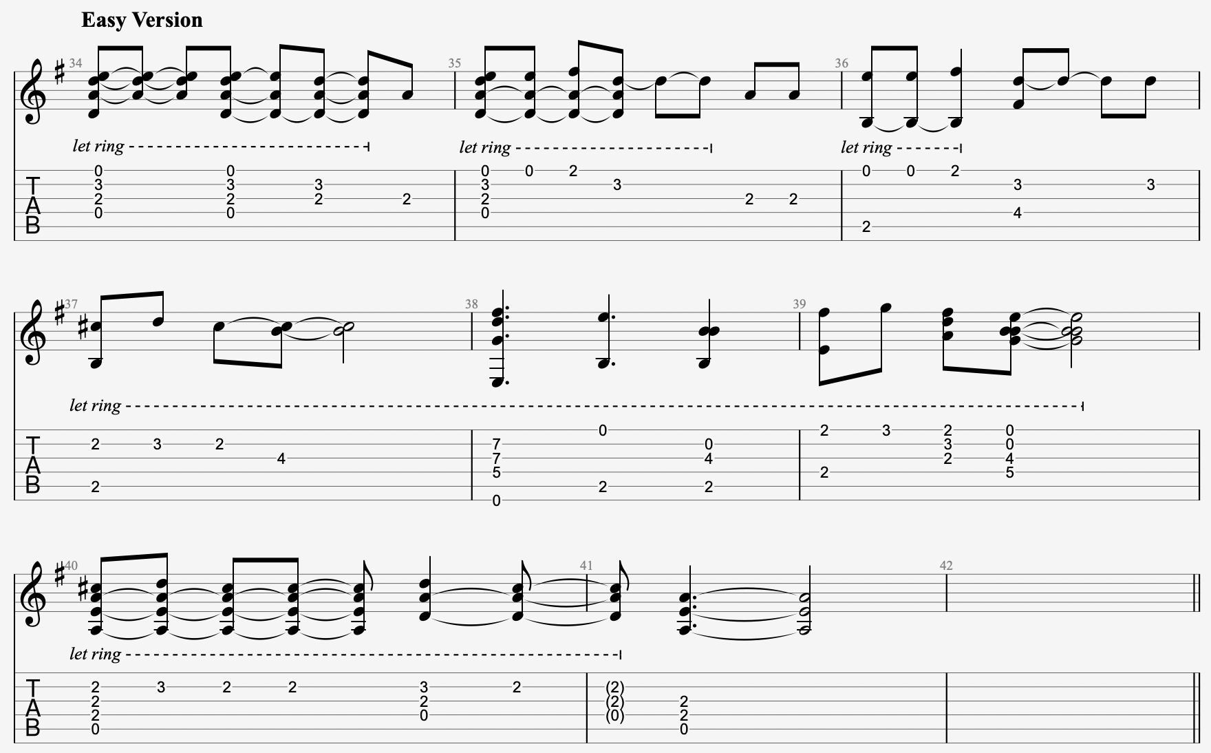 last christmas guitar tab