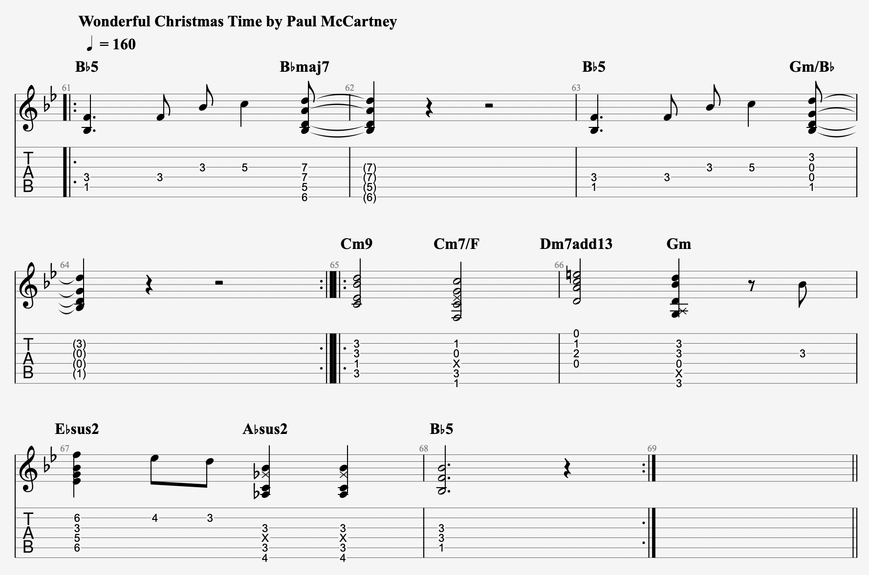 wonderful christmas time guitar tab