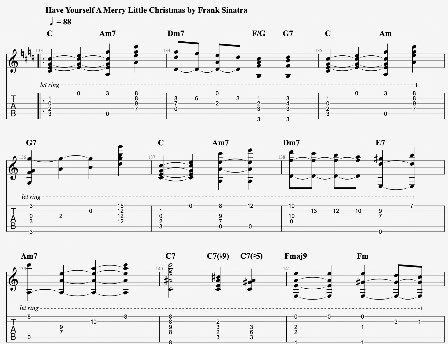 have yourself a merry little christmas guitar tab, best christmas music guitar tabs